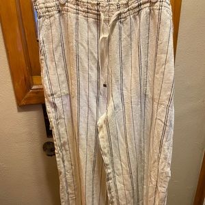 Draw string waist linen pants